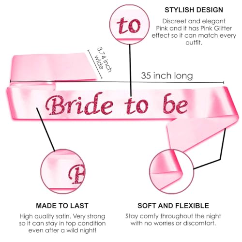 Hemito 33 Pc Bride To Be Decoration Set Combo -Bachelorette Party Decorations | Bride To Be Props | Bride To Be Sash| Bride to be Props Sash and Crown - Image 4
