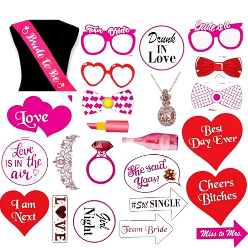 Hemito 33 Pc Bride To Be Decoration Set Combo -Bachelorette Party Decorations | Bride To Be Props | Bride To Be Sash| Bride to be Props Sash and Crown - Image 1
