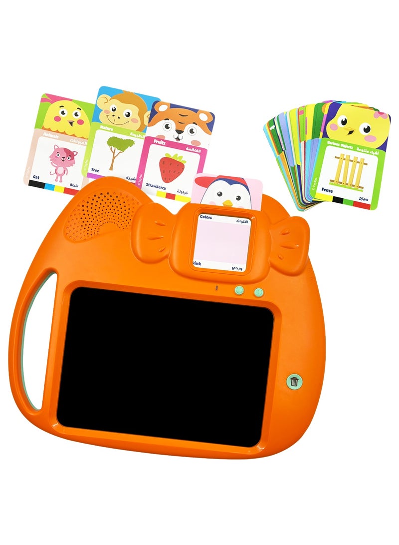 Hapee Capee LCD Writing Board with Flash Cards English/Arabic Language, Battery Operated | Learn the Fruits & Animals | Entertaining Toy | Educational Toy | Early Learning Toy | Helps with Motor Skill Development | Perfect Gift for Toddler - Image 1