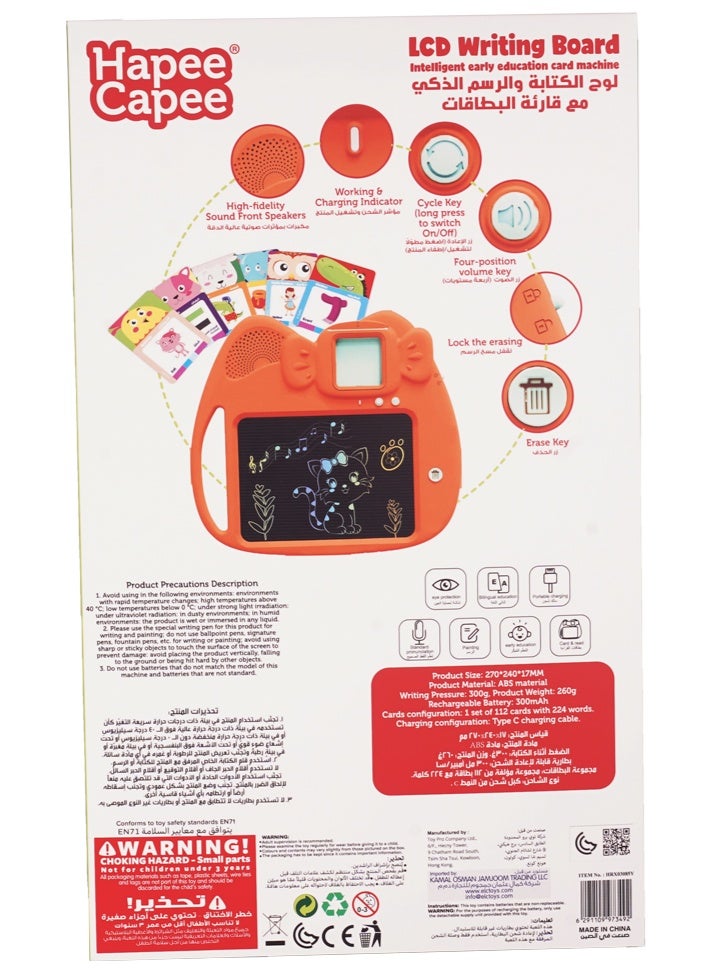 Hapee Capee LCD Writing Board with Flash Cards English/Arabic Language, Battery Operated | Learn the Fruits & Animals | Entertaining Toy | Educational Toy | Early Learning Toy | Helps with Motor Skill Development | Perfect Gift for Toddler - Image 4