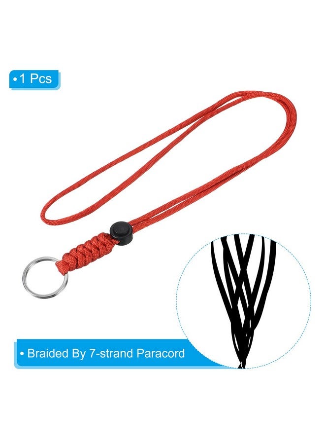 PATIKIL Badge Lanyard With Keyring 18 Inch, Necklace Keychain Cord Metal Hook Strap For Keys Whistle Id Card Badge Holder, Red  - Image 3