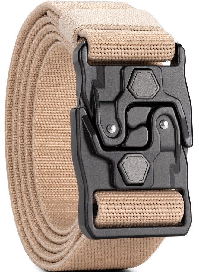 GEIT Tactical Belt,1.5" Nylon Web Stretch Belt-Military Hiking Rigger Work-Heavy Duty Quick Release Aluminum Buckle - Image 1