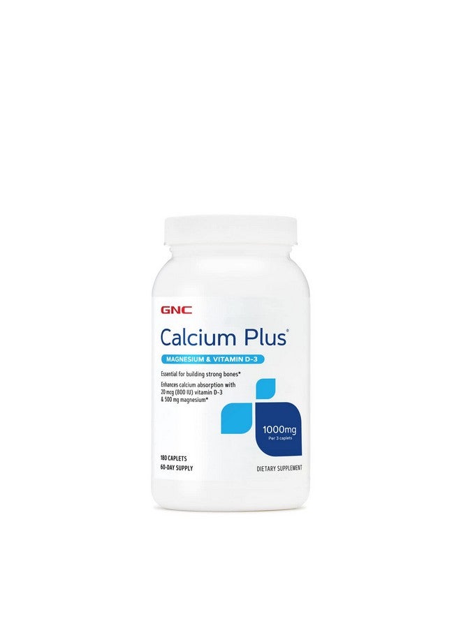 GNC Calcium Plus Magnesium & Vitamin D3 1000 Mg 180 Caplets - Image 1
