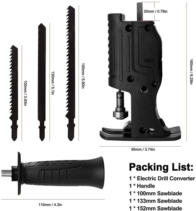 VENEKETY Reciprocating Adapter Electric Drill Modified Household Saw Power Drill to Jig Saw Portable Woodworking Cutting Tool Corded Electric - Image 2