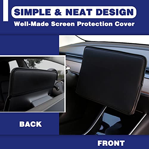 XTAUTO Screen Protector Cover Compatible with Tesla Model 3 Model Y Center Console Display Cover Folding Sun Shade Sleeve Screen Protection from Scratch, Dust, Heat Tesla Interior Accessories (Black) - Image 4