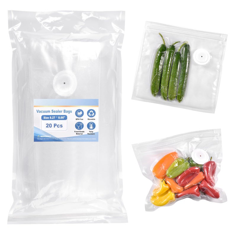 VENMATE Vacuum Sealer Bags, Double Zipper Seal BPA Free Microwaveable Vacuum Storage Bag for Food - Image 1