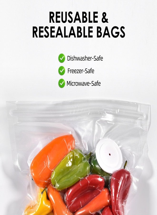 VENMATE Vacuum Sealer Bags, Double Zipper Seal BPA Free Microwaveable Vacuum Storage Bag for Food - Image 2