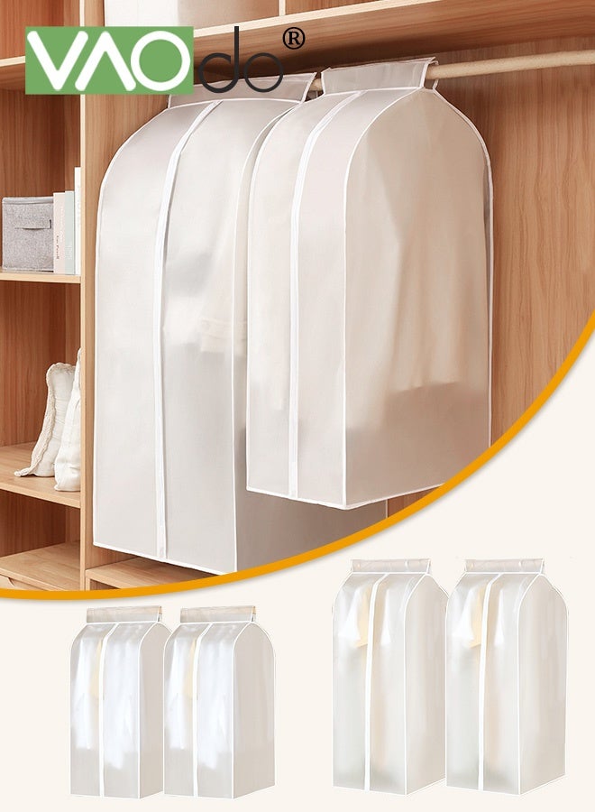 VAOdo 4PCS Clear Garment Bags with Zipper, Dust Cover Coat Hanging Clothes Storage Bag, Premium Thickened Clothing Organizer, Moisture-proof Dust-proof Clothes Cover - Image 1