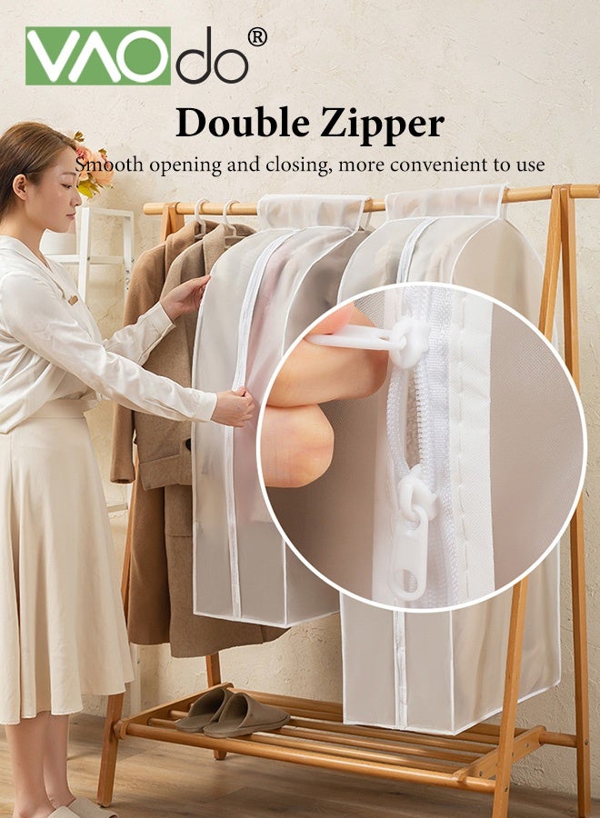 VAOdo 4PCS Clear Garment Bags with Zipper, Dust Cover Coat Hanging Clothes Storage Bag, Premium Thickened Clothing Organizer, Moisture-proof Dust-proof Clothes Cover - Image 3