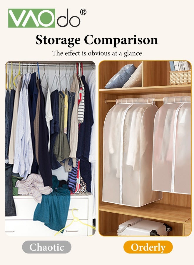 VAOdo 4PCS Clear Garment Bags with Zipper, Dust Cover Coat Hanging Clothes Storage Bag, Premium Thickened Clothing Organizer, Moisture-proof Dust-proof Clothes Cover - Image 4