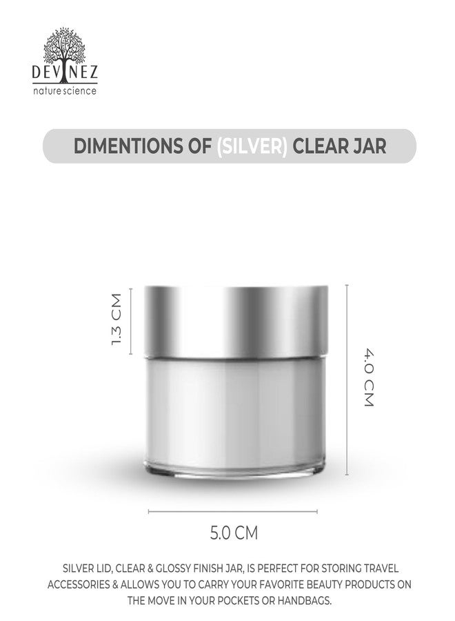 Devinez 30g Clear Glass Cosmetic Jars- Refillable with Silver Lids & Inner Liners, Ideal for Makeup, Creams, Scrubs, Jewelry & Travel Essentials, 100% Recyclable & Sustainable (Set of 4) - Image 2