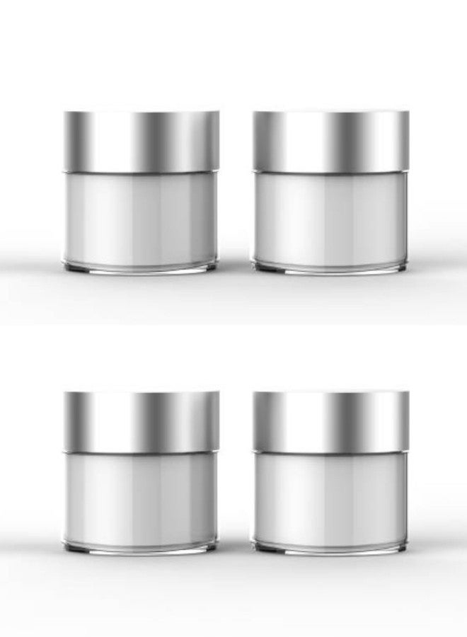 Devinez 30g Clear Glass Cosmetic Jars- Refillable with Silver Lids & Inner Liners, Ideal for Makeup, Creams, Scrubs, Jewelry & Travel Essentials, 100% Recyclable & Sustainable (Set of 4) - Image 1