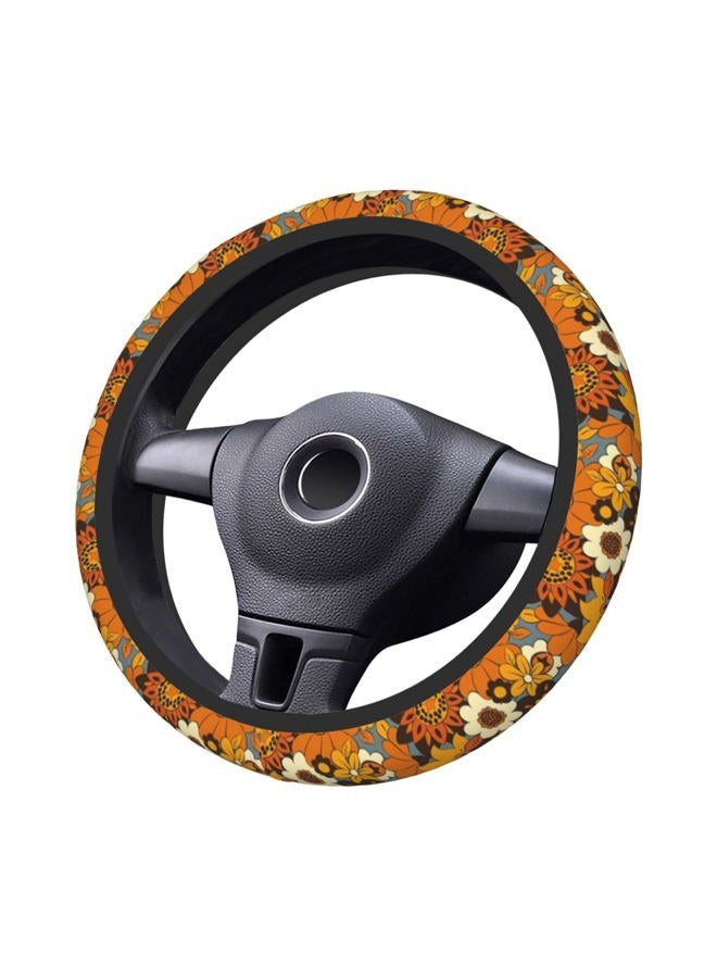 KARREAL Bohemian Flowers Elastic Steering Wheel Cover, Non-slip Breathable Neoprene Steering Wheel Covers, Women Car Accessories, Universal 15 Inch Fit Auto, Suvs, Truck - Image 2