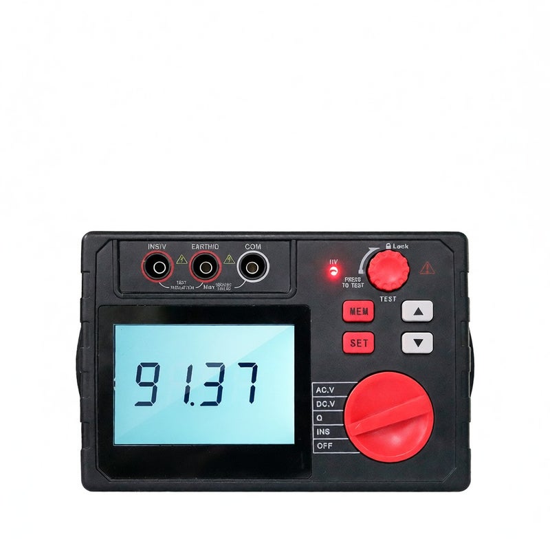 YERTAI Digital Insulation Resistance Tester 100V/200V/500V/1000V/2500V Voltmeter 0 to 100G ohm Meter Megohmmeter Ground Resistance 100 Sets Data Storage Tester LCD Display with Backlight - Image 4