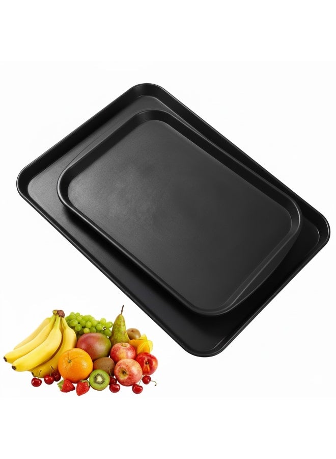 favilla 2-piece serving tray set - different sizes - for easy serving of food and drinks. Stain and scratch resistant, easy to clean, lightweight, suitable for everyday indoor and outdoor use. Ergonomic design for carrying and use with trolleys. - Black color - Image 4