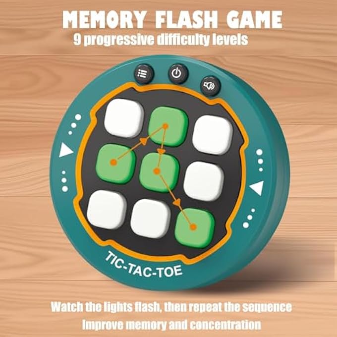 HANDHELD PUZZLE GAME CONSOLE,TIC TAC TOE BOLT GAME EDUCATIONAL ROAD TRIP ACTIVITIES FOR KIDS,BOARD GAMES,PORTABLE TRAVEL GAMES FOR CAR RIDE,BOARD GAMES FOR KIDS AND ADULTS,BIRTHDAY GIFTS (GREEN+PINK) - Image 3