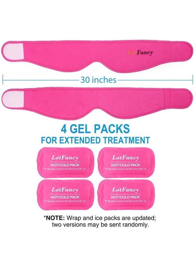 LotFancy Face Ice Pack Wrap with 4 Reusable Hot Cold Therapy Gel Packs, Pain Relief for TMJ, TMD, Chin, Wisdom Teeth, Oral and Facial Surgery, Dental Implants, Pink  - Image 4