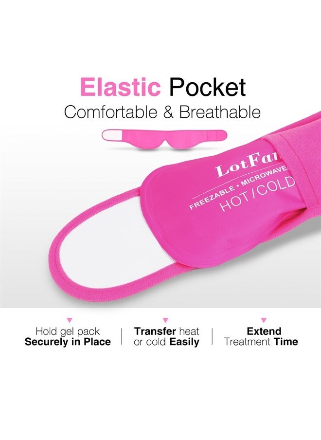 LotFancy Face Ice Pack Wrap with 4 Reusable Hot Cold Therapy Gel Packs, Pain Relief for TMJ, TMD, Chin, Wisdom Teeth, Oral and Facial Surgery, Dental Implants, Pink  - Image 5
