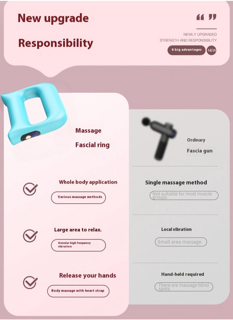Portable Massage Ring, Bundled Vibration Modes to Relieve Muscle Soreness, Quiet Electric Sport Massager, Muscle Massage and Relaxation