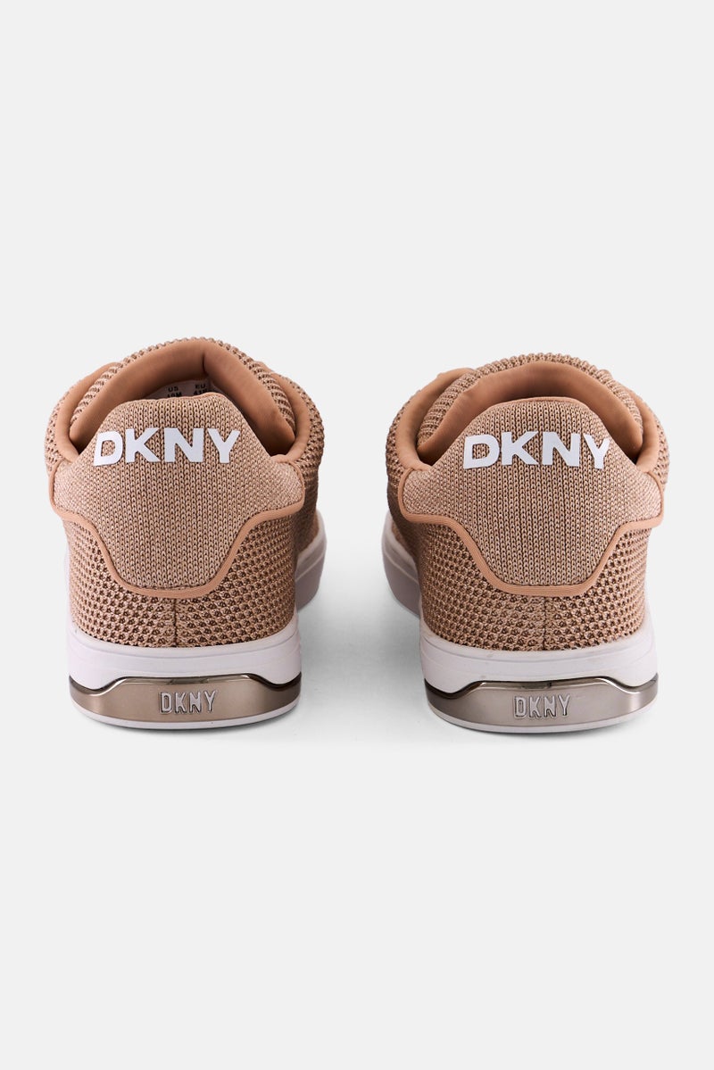 DKNY Women Abeni Knit Lace Up Casual Shoes, Peach  - Image 2