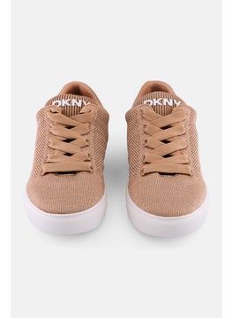 DKNY Women Abeni Knit Lace Up Casual Shoes, Peach  - Image 4