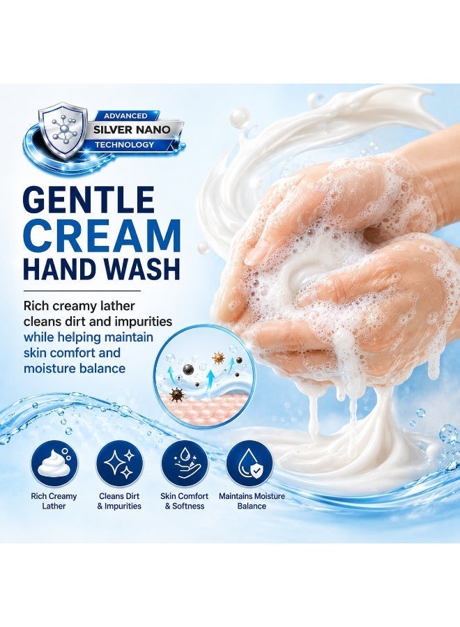 Swish Super Skin Care Odourless & Colourless Antibacterial Cream Hand Wash Soap 5L with Pump | Hydrating Liquid Hand Wash with Shea Butter & Silver Nano Technology - Image 3