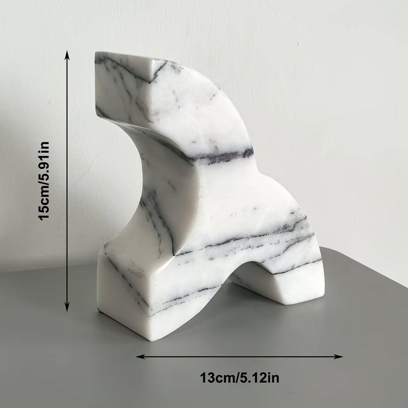 Cream Marble Bookend Heavy Stone Book Stand White And Light Yellow Marble Textured Desktop Ornament For Bookshelf Study Room Home Decoration - Image 3