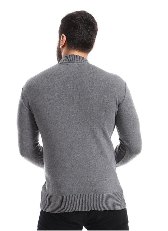 Andora - Ribbed High Cole Heather Charcoal Pullover - Image 1