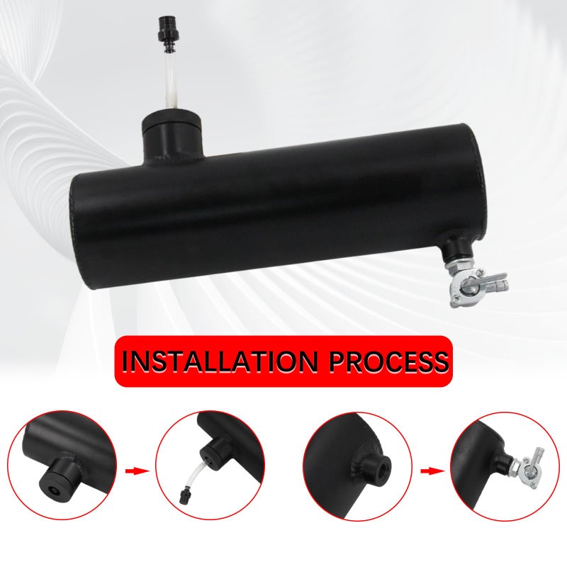 LVOUP 3x10 Go Kart and Mini Bike Gas Tank Cylinder with Clamp Compatible for Coleman Powersports CT200U BT200X CT200u-ex and Predator 212cc 196cc/6.5HP Black - Image 4
