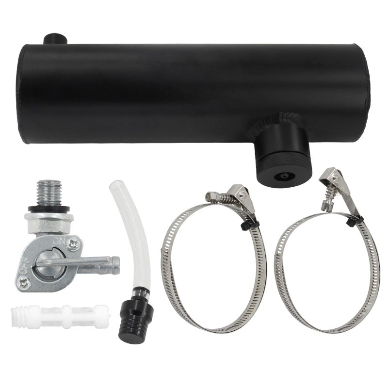LVOUP 3x10 Go Kart and Mini Bike Gas Tank Cylinder with Clamp Compatible for Coleman Powersports CT200U BT200X CT200u-ex and Predator 212cc 196cc/6.5HP Black - Image 1