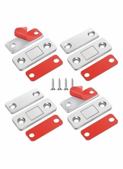 Generic 4 Pack Magnetic Door Catch, Ultra Thin Cabinet Magnets Stainless Steel Cabinet Door Magnetic Catch, Adhesive Cabinet Door Magnets for Kitchen Closet Drawer Magnetic Cabinet Latch  - Image 1