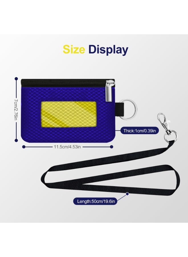Minimalist RFID Blocking Small Wallet with ID Window,WaterResistant Zip Id Case Wallet with Lanyard Keychain for Cards,Cash,Travel,Women,Men - Image 5