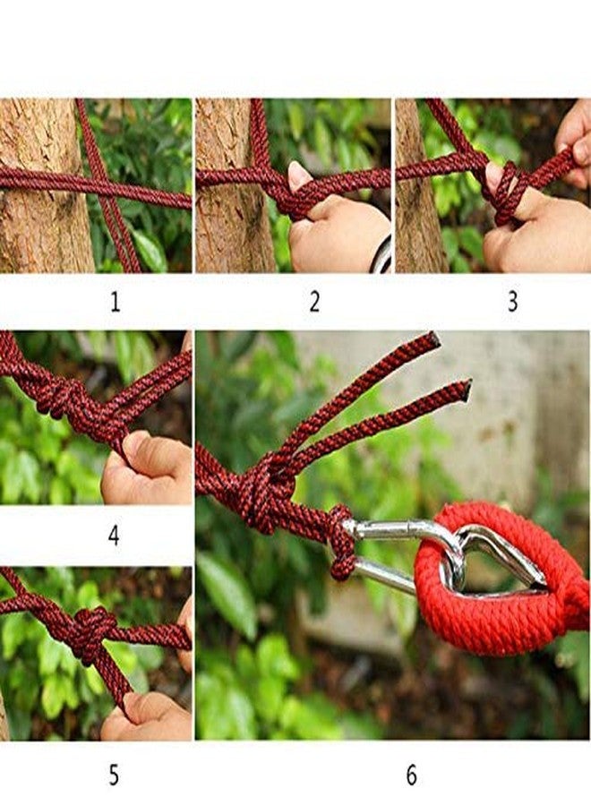 BSBDA Hammock Hanging Rope Swing-Comfort Durable Yard Striped Fordable Hanging Swing/Hanging Bed for Camping & Outdoor - Image 2