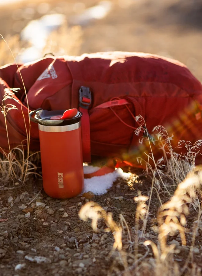 WACACO OCTAROMA Vacuum Insulated Mug (300ml) - Double Wall Stainless Steel Vacuum Insulated Coffee Travel Mug with Leakproof Drinking Lid - Red Carmine red