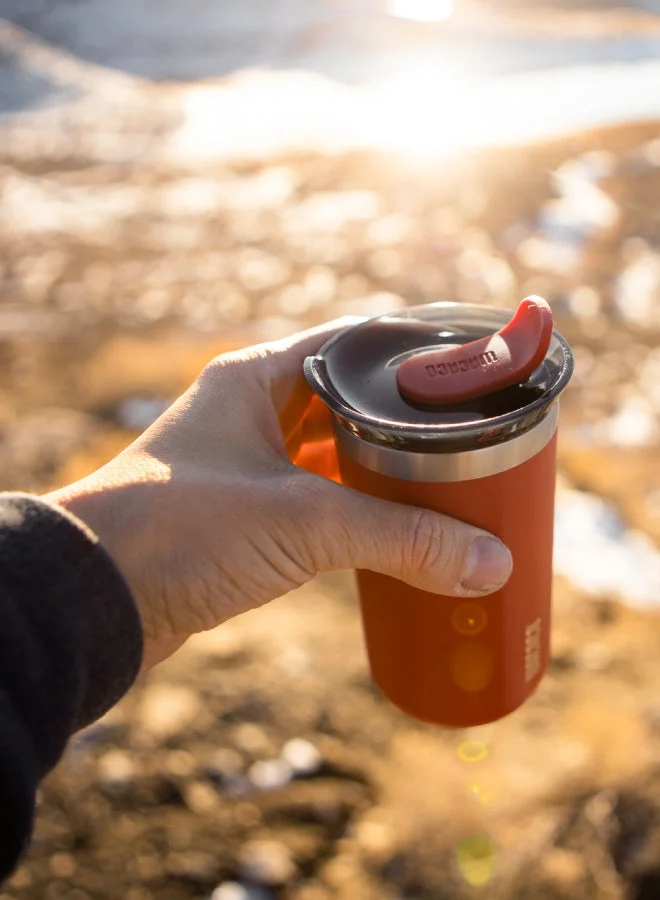WACACO OCTAROMA Vacuum Insulated Mug (300ml) - Double Wall Stainless Steel Vacuum Insulated Coffee Travel Mug with Leakproof Drinking Lid - Red Carmine red