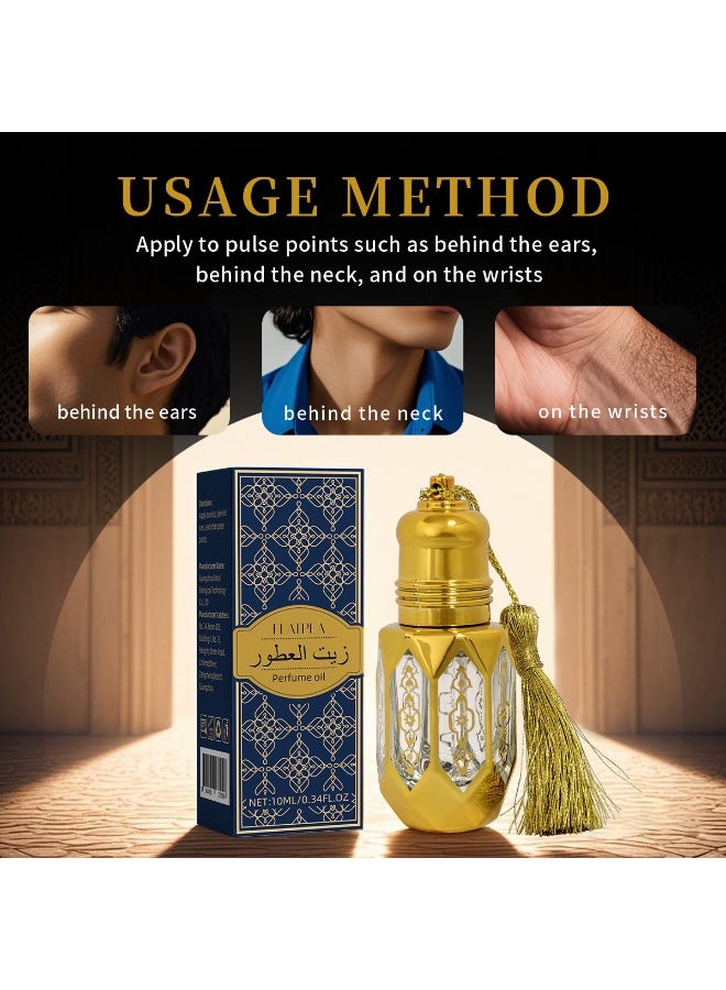 زيت عطري رجالي عربي برائحة الزهور والفواكه والأخشاب، خالٍ من الكحول، يدوم طويلاً، سهل الحمل ومنعش - Image 2