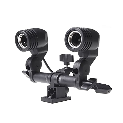HIFFIN Branded E27 Double Light Socket with Light Stand Swivel Mount & Umbrella Holder for Photography, Film, & Video Studio - Image 1