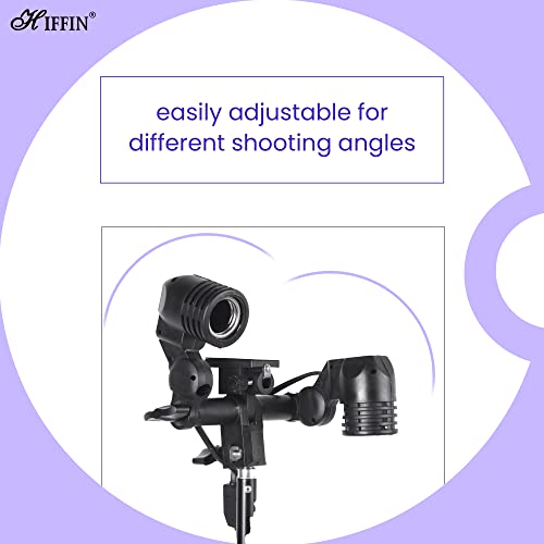 HIFFIN Branded E27 Double Light Socket with Light Stand Swivel Mount & Umbrella Holder for Photography, Film, & Video Studio - Image 3