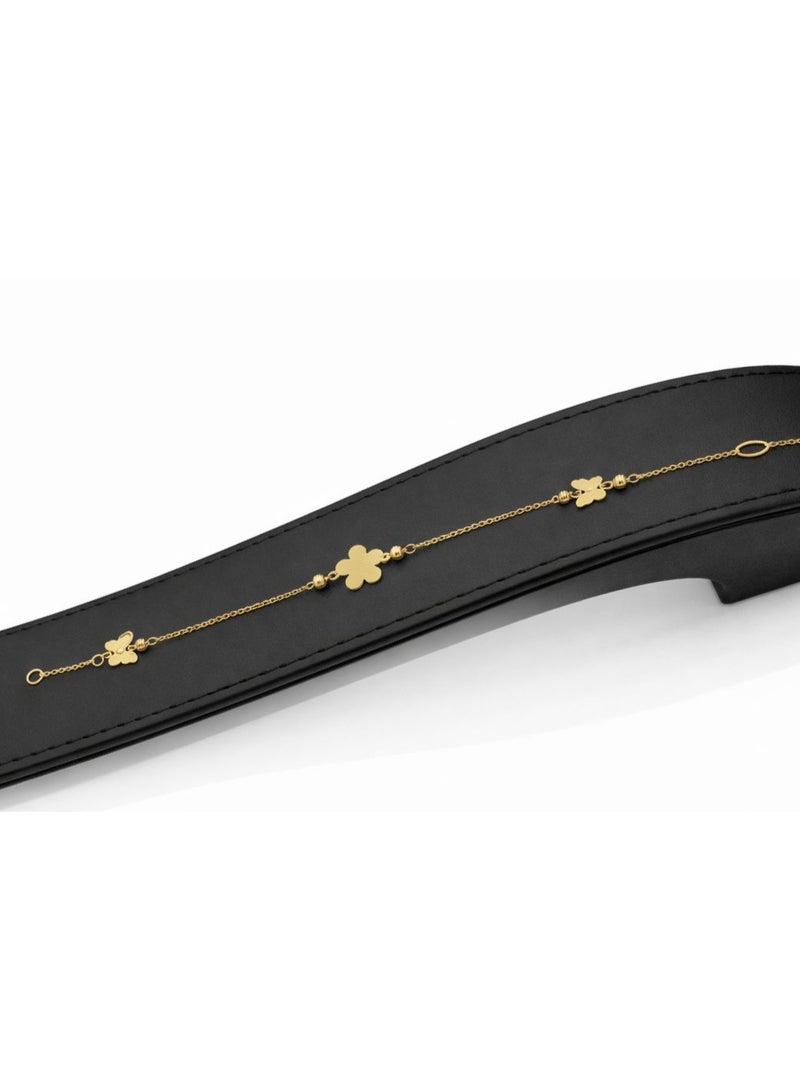18K clover flower bracelet, weight 2.07 grams.