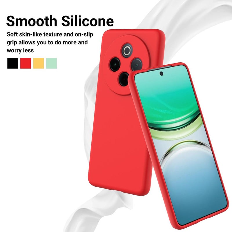 BURAQ Case Cover For vivo Y300 Pro+ / iQOO Z10 Solid Color Liquid Silicone Dropproof Full Coverage Phone Case(Red) - Image 3