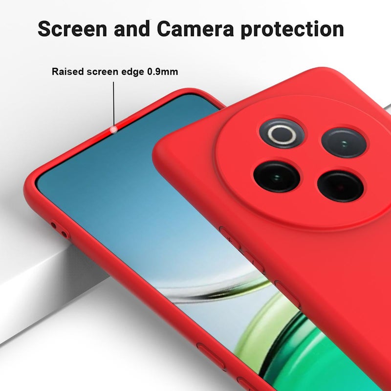 BURAQ Case Cover For vivo Y300 Pro+ / iQOO Z10 Solid Color Liquid Silicone Dropproof Full Coverage Phone Case(Red) - Image 4