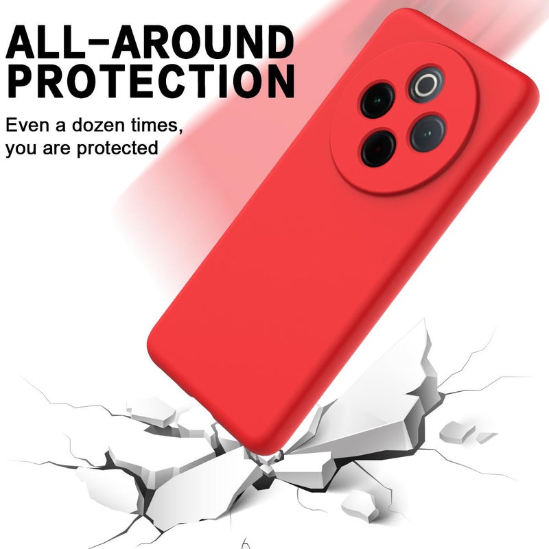 BURAQ Case Cover For vivo Y300 Pro+ / iQOO Z10 Solid Color Liquid Silicone Dropproof Full Coverage Phone Case(Red) - Image 5