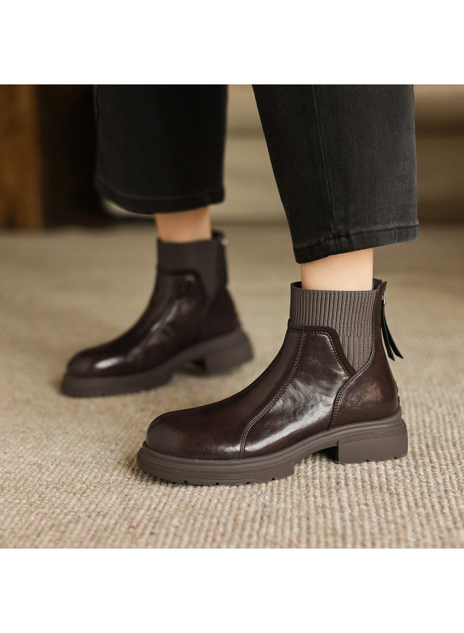AME Patchwork Casual Ankle Boots 2025 New Versatile Unselective College Style Short Boots Comfortable And Easy To Walk Women's Boots - Image 4