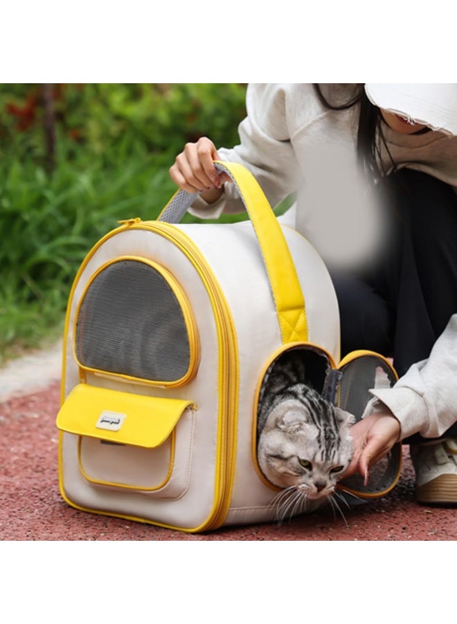 Meetion Transparent Pet Carrier Backpack for Cats Outdoor Travel Breathable Portable Pet Bag Pet Supplies,Brown - Image 4