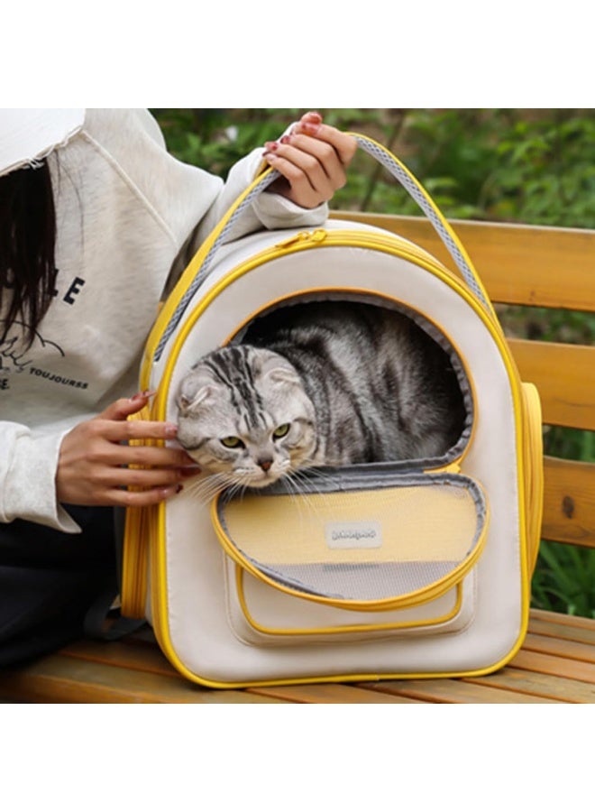 Meetion Transparent Pet Carrier Backpack for Cats Outdoor Travel Breathable Portable Pet Bag Pet Supplies,Brown - Image 5
