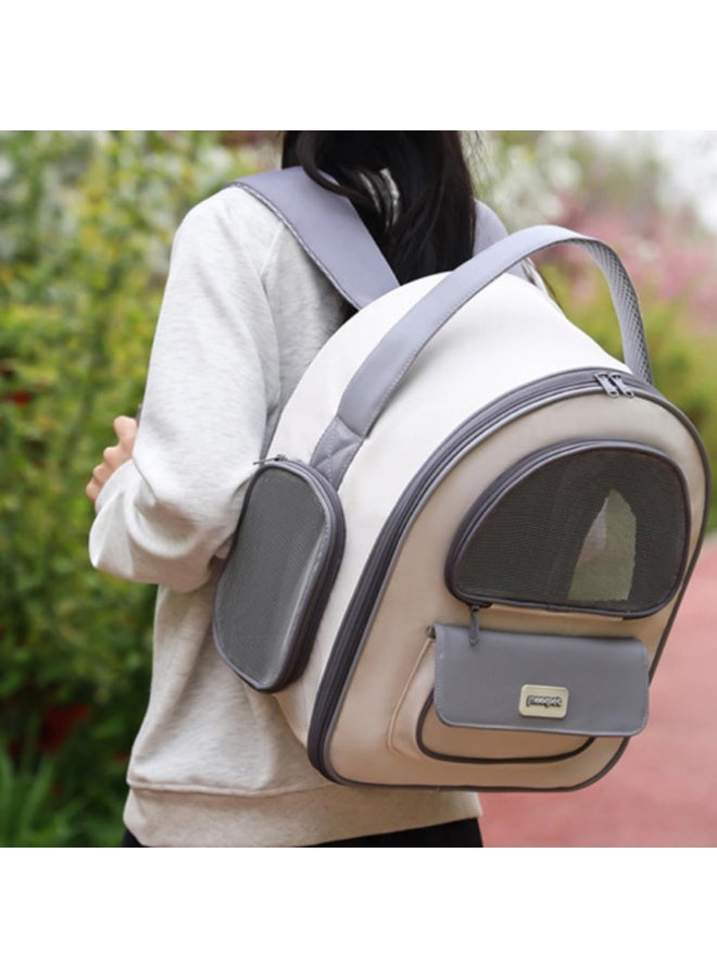 Meetion Transparent Pet Carrier Backpack for Cats Outdoor Travel Breathable Portable Pet Bag Pet Supplies,Brown - Image 2