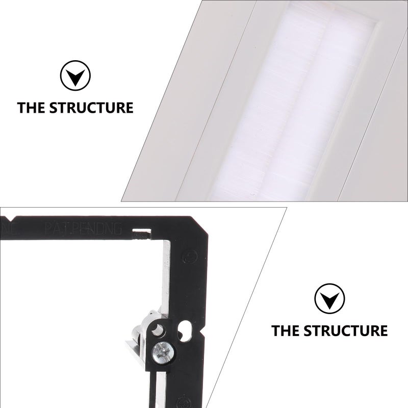 6 Pack Low Voltage Brush Wall Plates with Mounting Brackets Cable Pass Through - Image 5