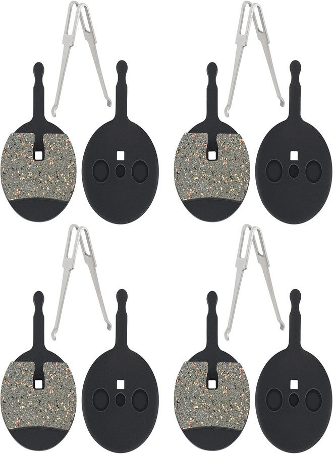CYBIC Bicycle Disc Brake Pads, Black with Metallic Compound, 4 Sets with Installation Clips, Compatible with Mountain and Road Bikes - Image 2