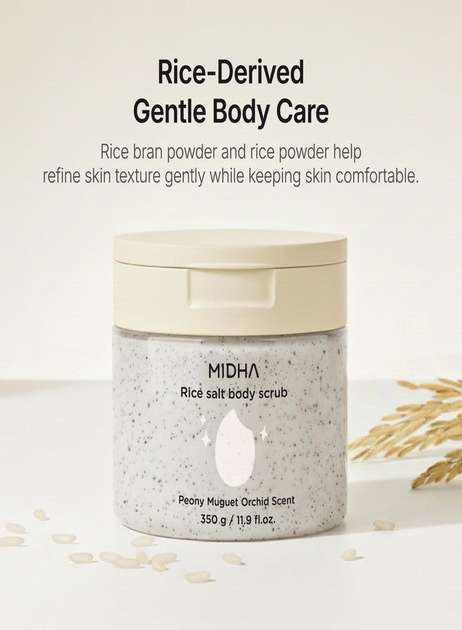 MIDHA RICE SALT BODY SCRUB, 1.69fl.oz/50ml, Gentle Exfoliating Body Polish with Rice Bran & Natural Salt, Nourishing & Hydrating Korean Rice Body Scrub, Rice Bran & Apricot Seed Exfoliating Body Scrub - Image 5