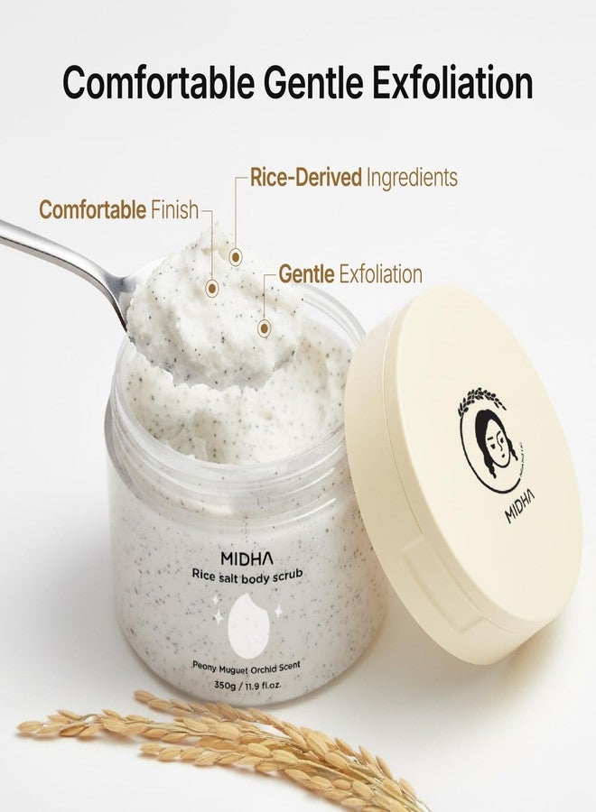 MIDHA RICE SALT BODY SCRUB, 1.69fl.oz/50ml, Gentle Exfoliating Body Polish with Rice Bran & Natural Salt, Nourishing & Hydrating Korean Rice Body Scrub, Rice Bran & Apricot Seed Exfoliating Body Scrub - Image 3
